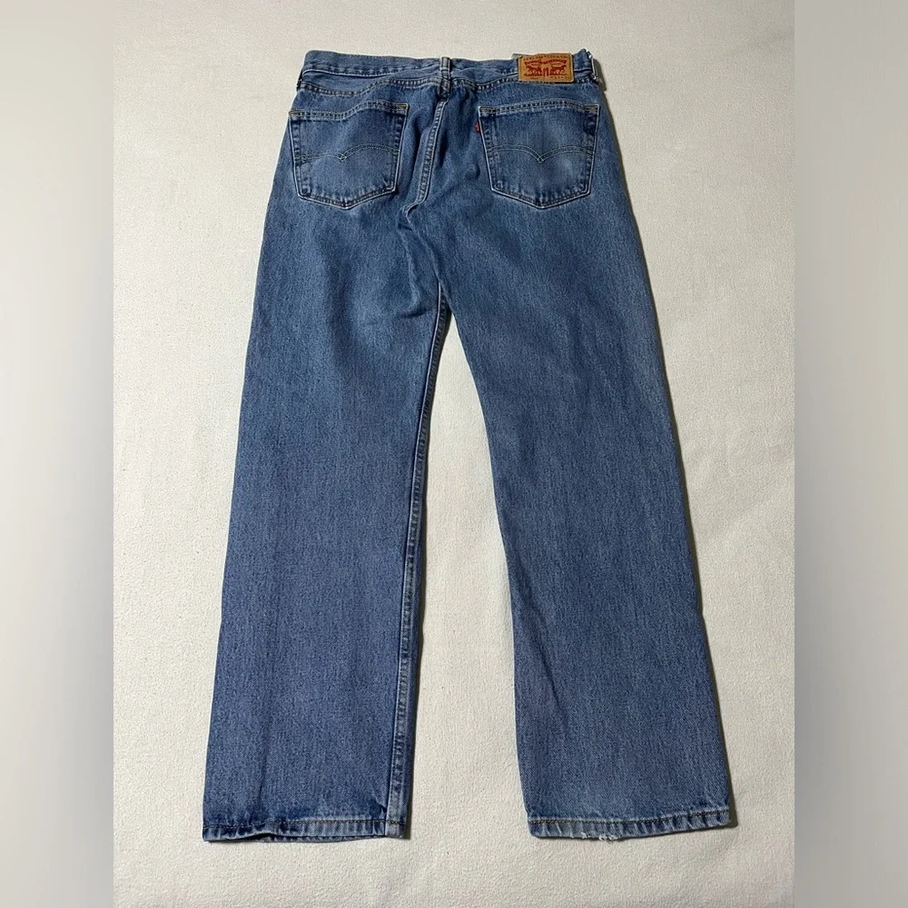Levis 505 Mens 32x29 Blue Regular Straight Denim Jeans‎